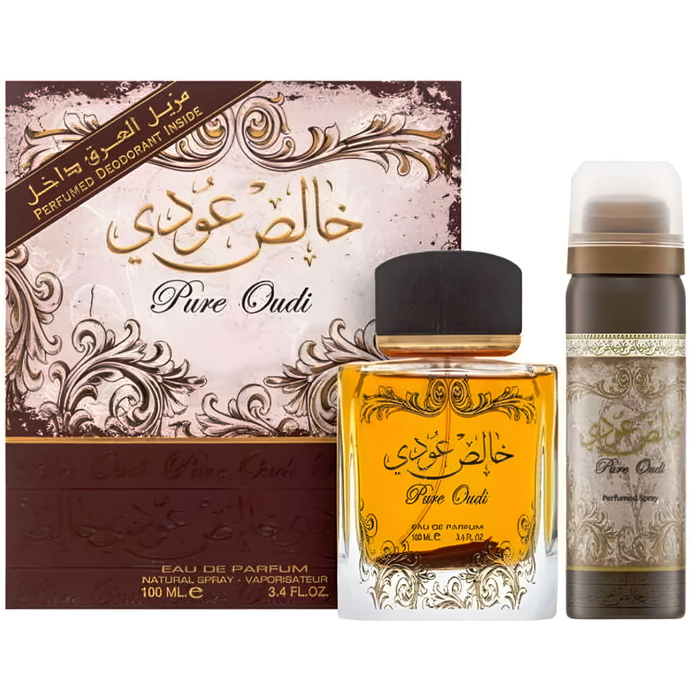 Set Lattafa Pure Oudi – Apă de parfum 100 ml + Deodorant spray
