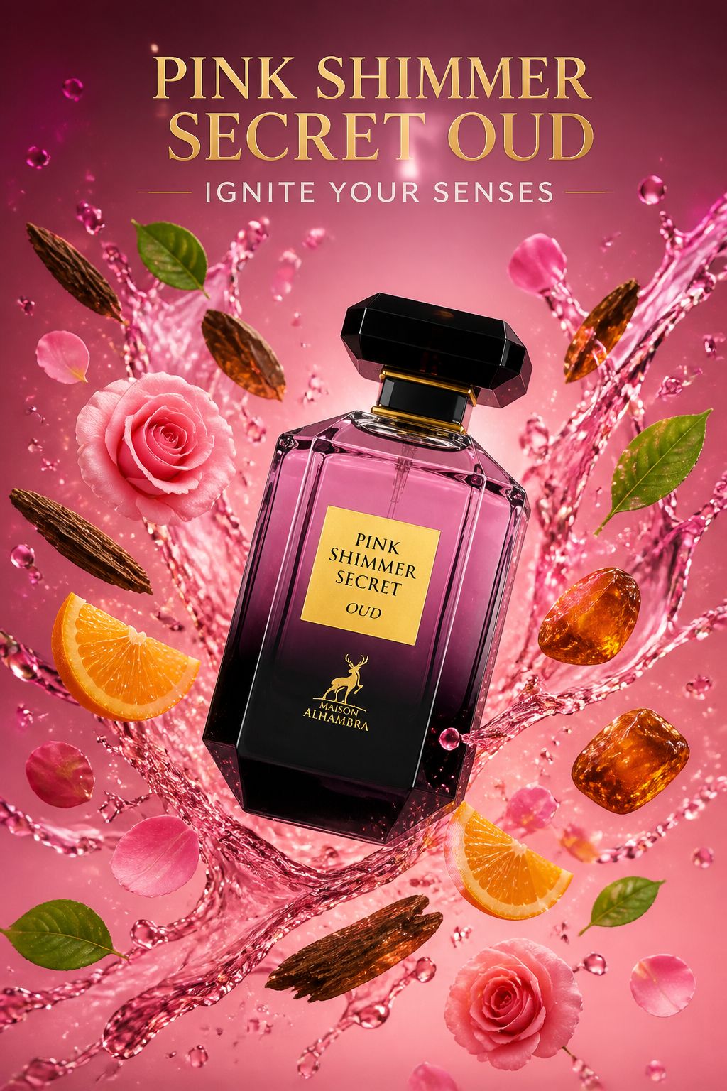 Maison Alhambra Pink Shimmer Secret Oud Eau de Parfum 100 ml