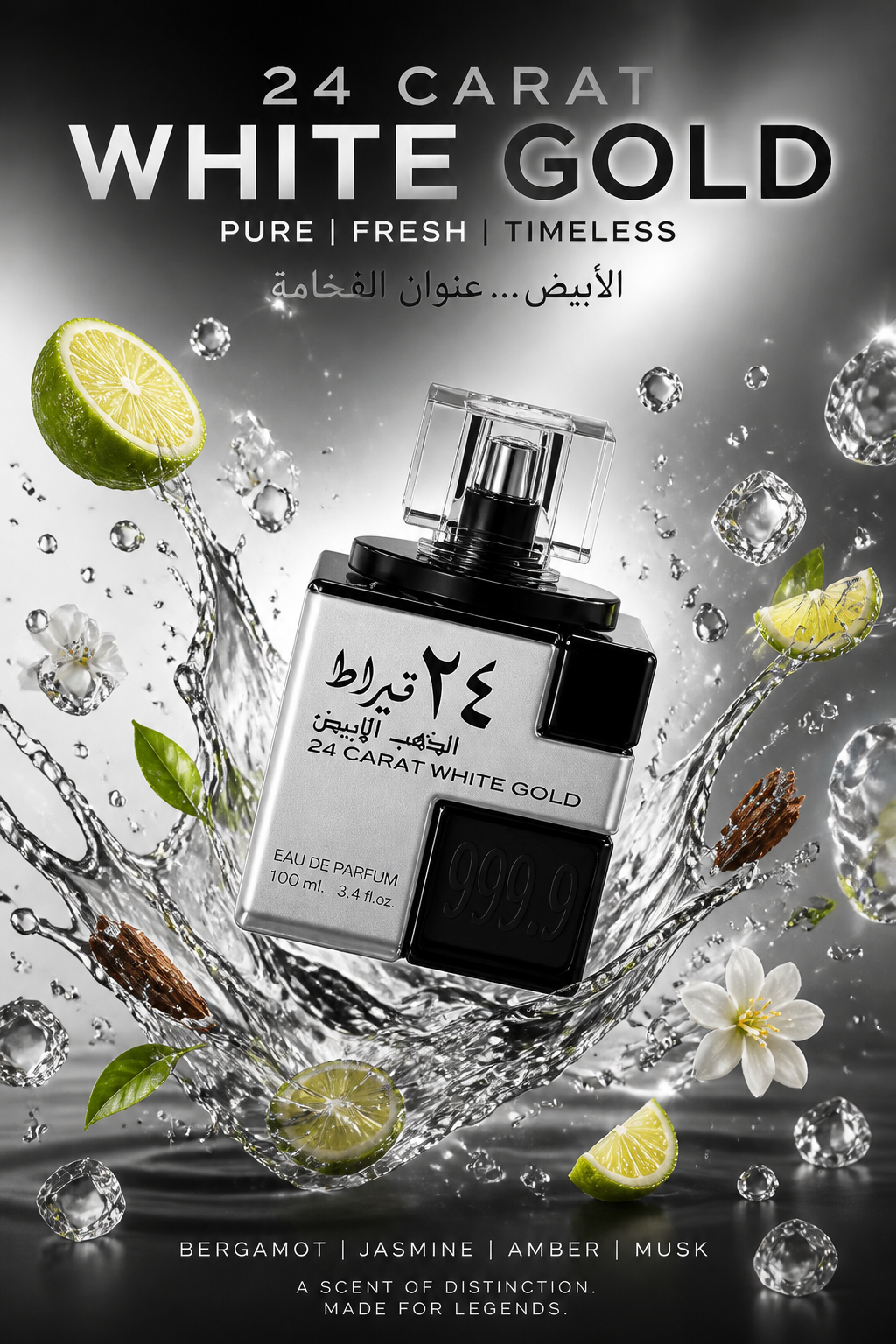 Lattafa 24 Carat White Gold Apă de Parfum 100 ml