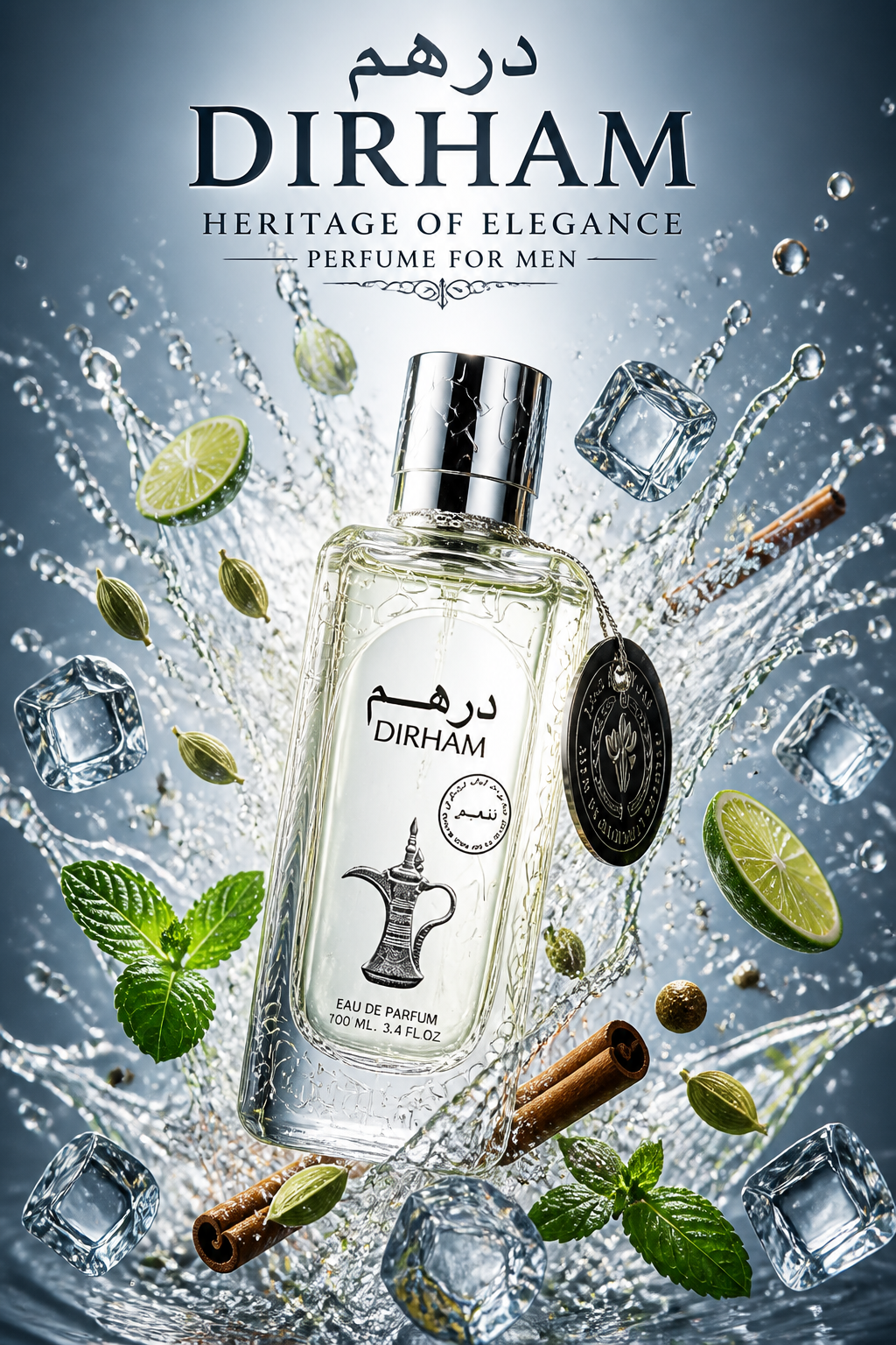 Set cadou Ard Al Zaafaran Dirham Silver Apă de parfum 100 ml + Deodorant