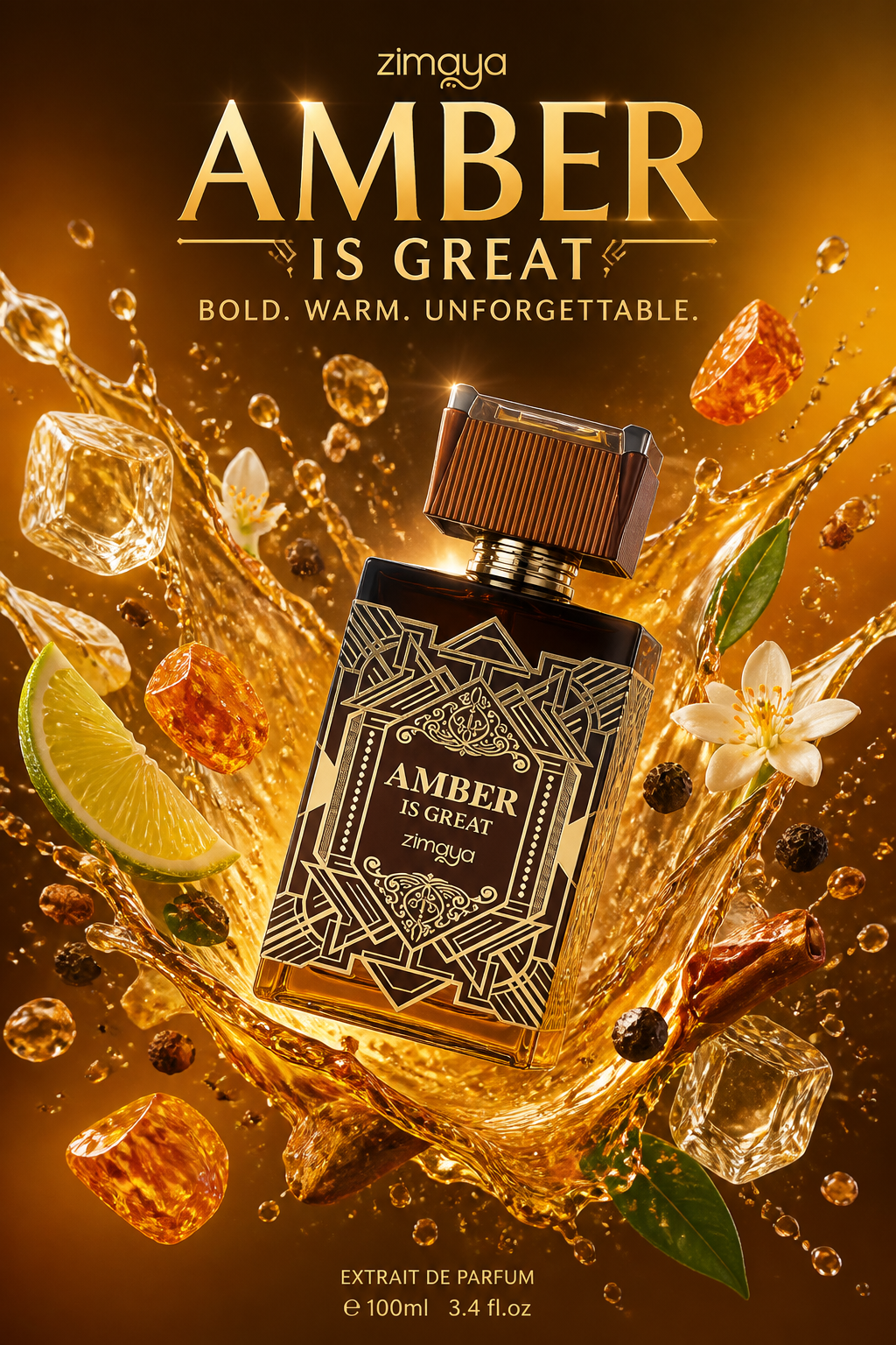 Zimaya Amber Is Great Eau de Parfum pentru Bărbați 100 ml