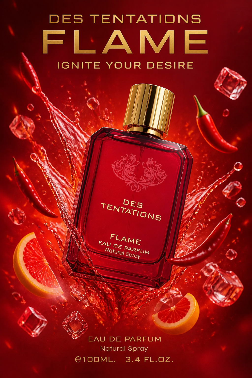 Fragrance World Des Tentations Flame Eau de Parfum pentru Bărbați 100 ml