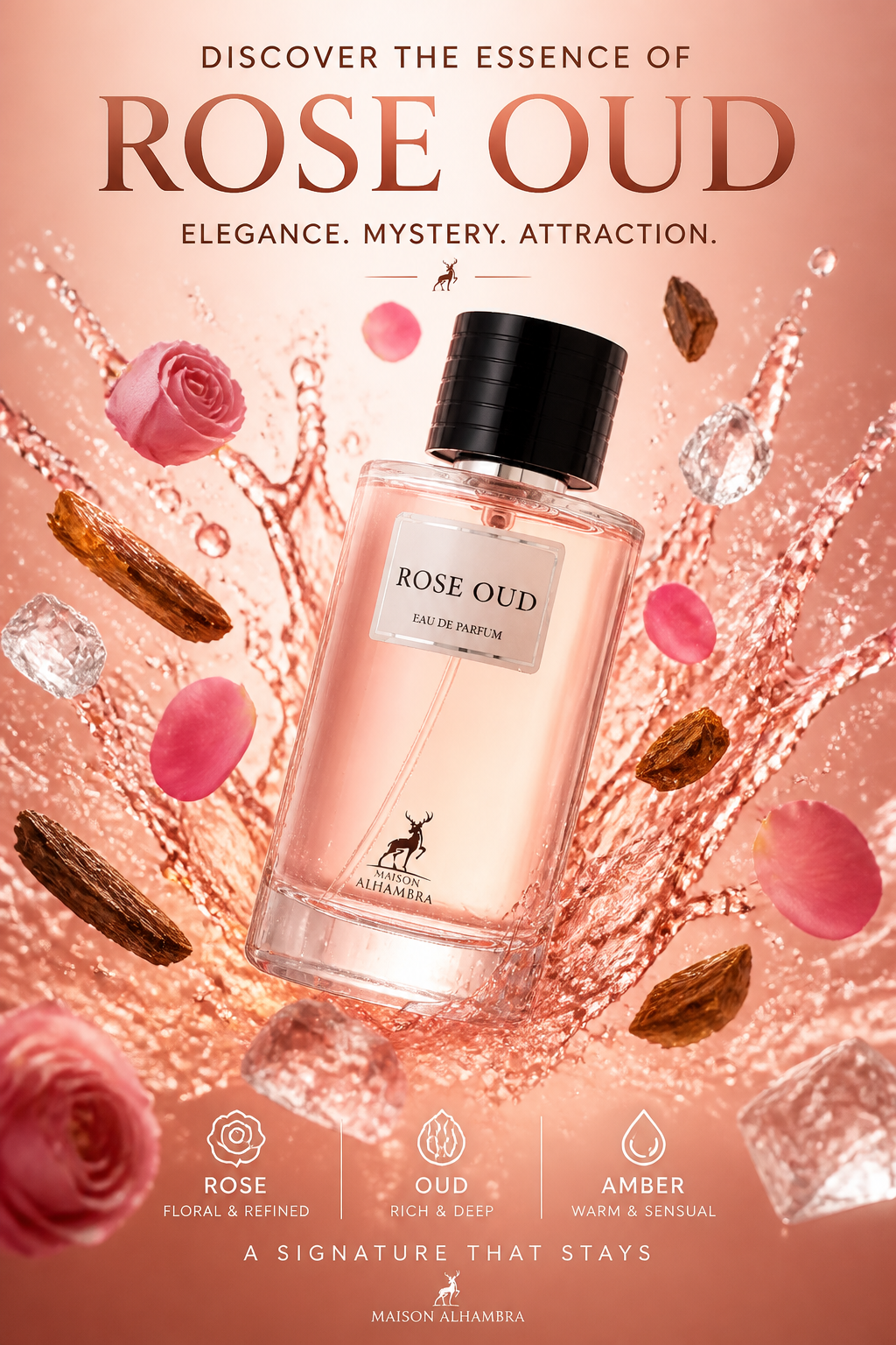 Maison Alhambra Rose Oud Eau de Parfum 100 ml